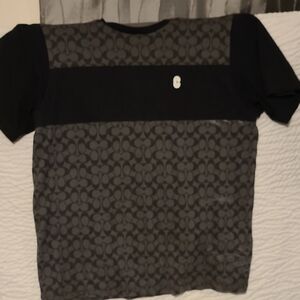 Coach Black and Gray Patterned Men's Shirt